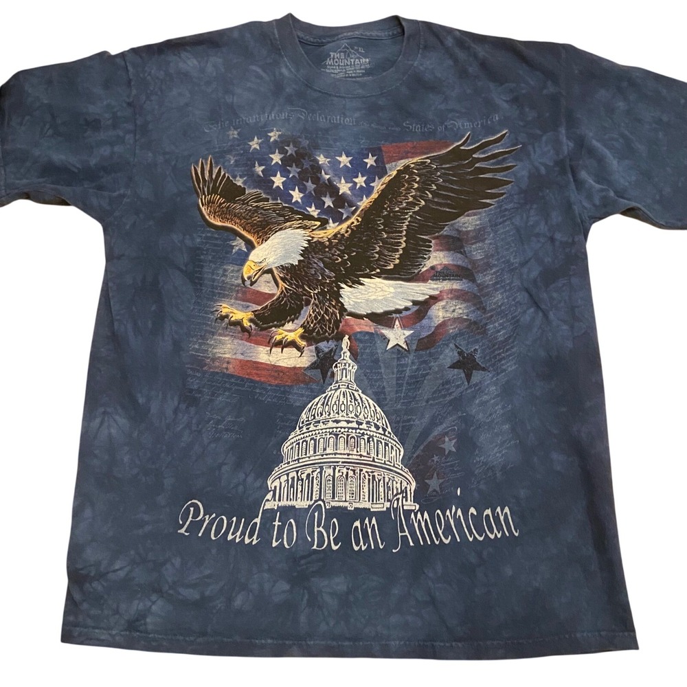 The Mountain USA Eagle Flag T Shirt XL‎ Proud To Be American Tie Dye